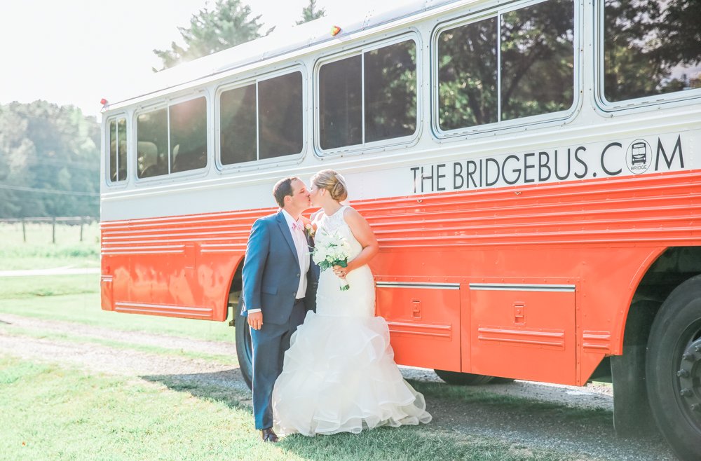 The Bridgebus wedding party bus in Mebane, NC