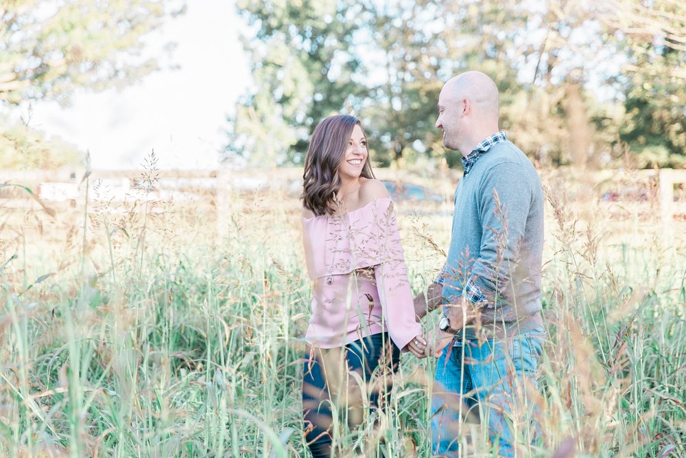 summer engagement session in a meadow