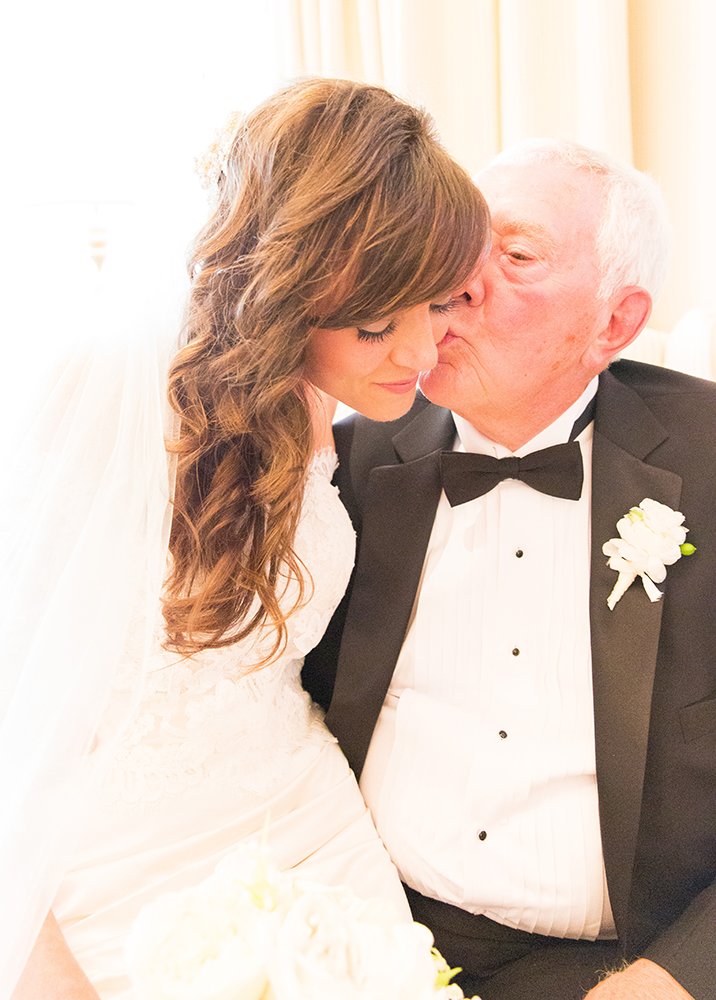 Father of the Bride kisses