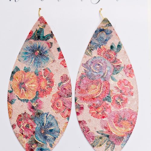 leather-floral- earrings